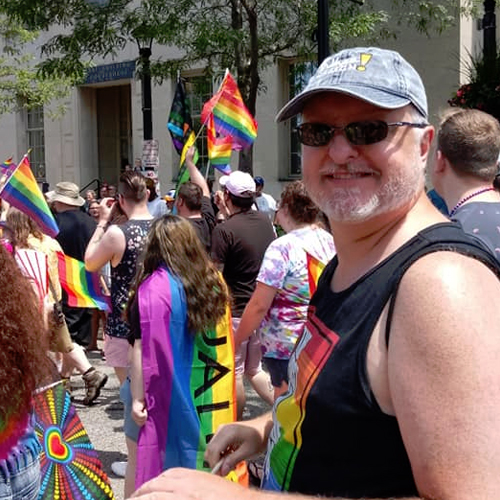 Me at the annual Pride Parade and Fest presented by NWPA Pride in Erie, PA.