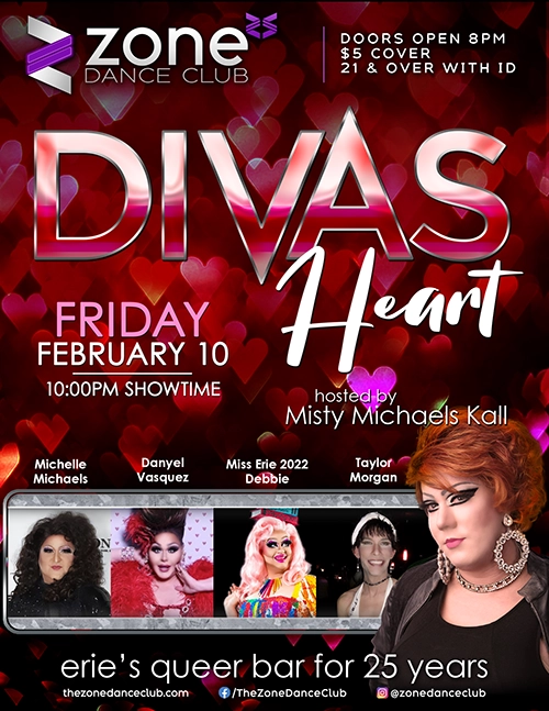 Zone's Divas Heart Show Flyer Design by Whee! Studios
