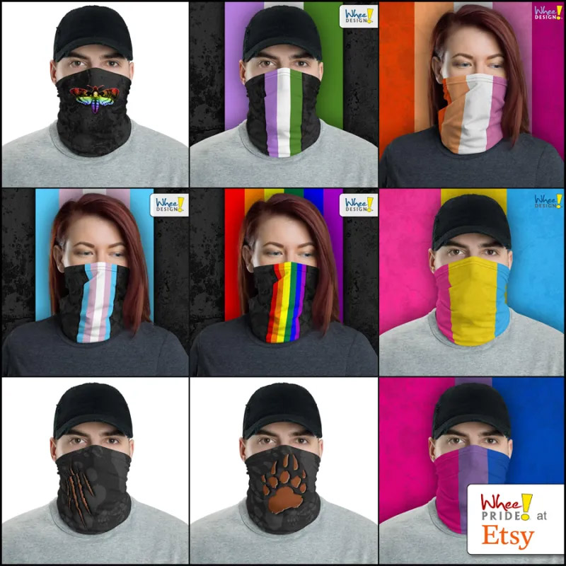Whee! Pride Face Masks at Etsy